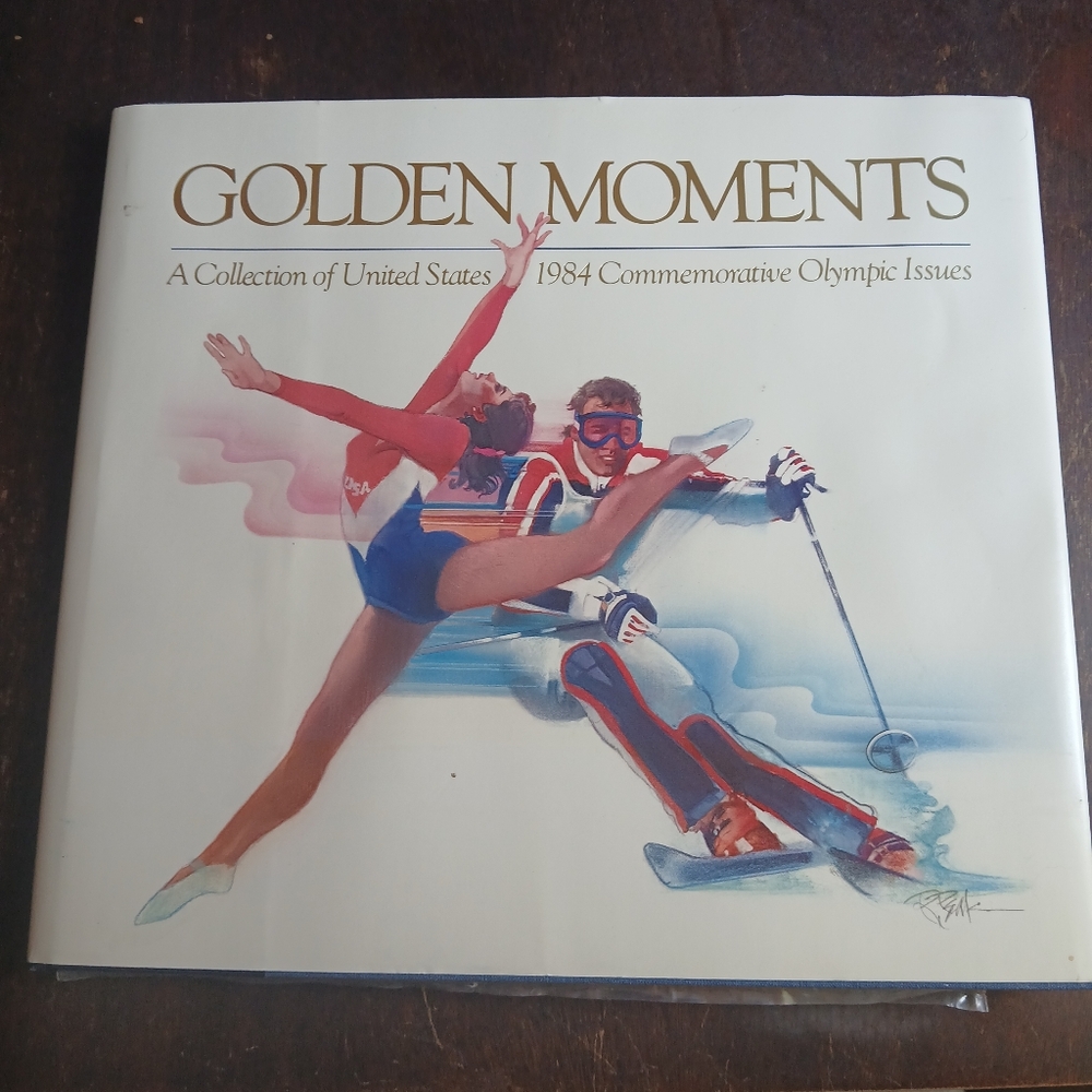 Golden Moments 1984 Commemorative Olympic Book With Spamps. United States Postal